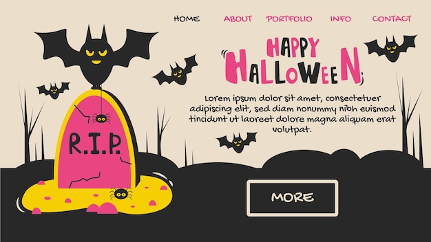 Happy Halloween poster Website griezelige of banner sjabloon bestemmingspagina