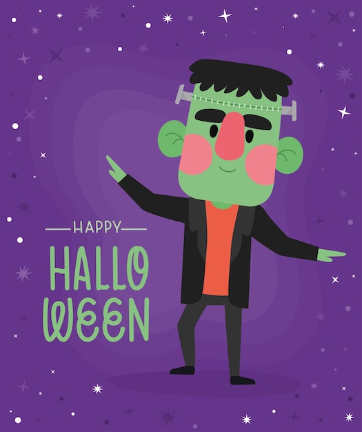 Vector happy halloween poster