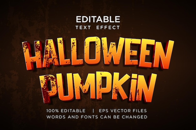 happy halloween pumpkin editable text effect template