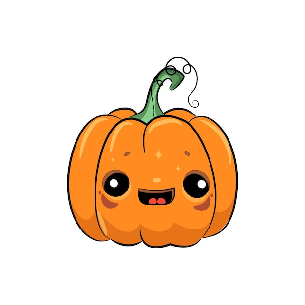 Happy halloween pumpkin isolated on white background Vector stock illustration