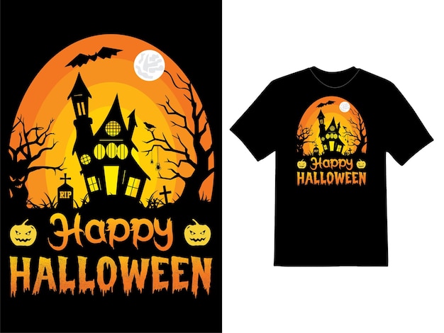 Happy Halloween pumpkin retro vintage t shirt design