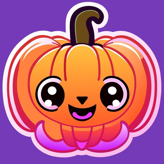 Happy halloween pumpkin sticker adorable neon