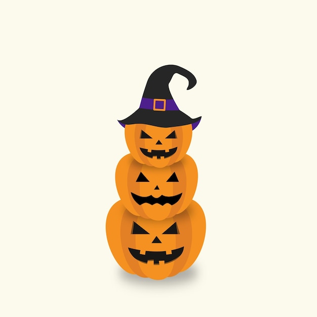 Happy halloween pumpkins vector illustration.