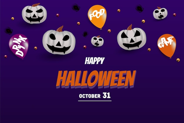 happy halloween on purple background