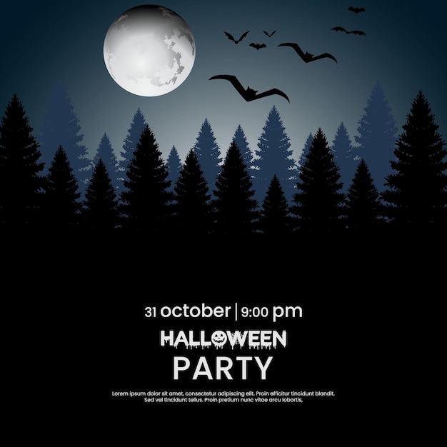 Happy Halloween sale banner and party invitation background illustration