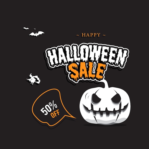 Happy halloween sale template design