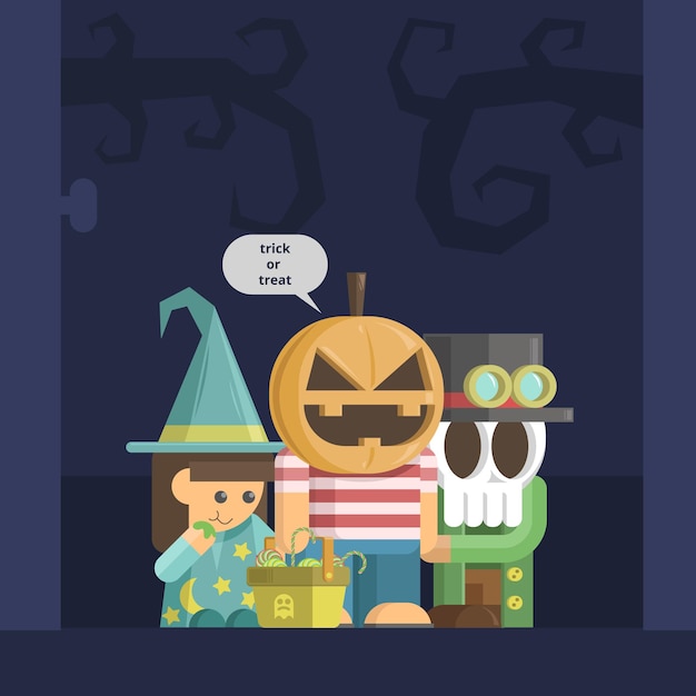 Happy halloween scary black and blue card design