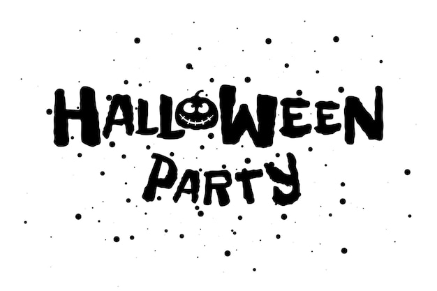 Счастливый хэллоуин страшный праздник текстовый баннер с жуткой тыквой jack o lantern