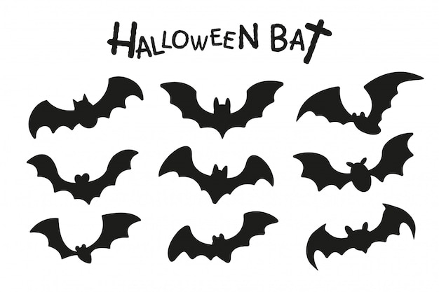 Happy Halloween. The shadow of a group of vampire bats flying on Halloween night.