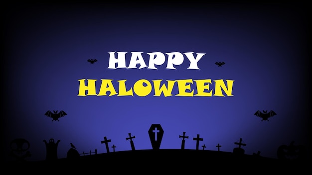 Happy Halloween silhouette style background wallpaper vector illustrator