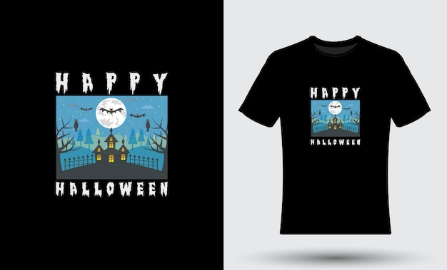 Happy Halloween silhouette t shirt design