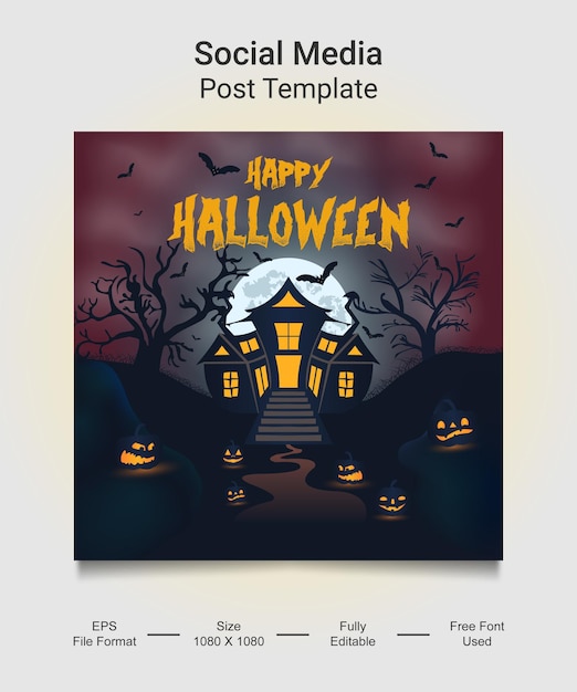 Happy Halloween Social media post sjabloonontwerp.