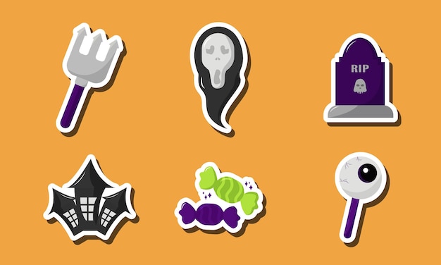 Happy halloween spookachtige stickerset