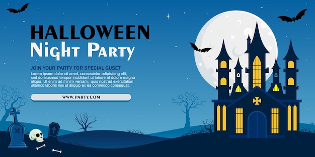 Happy halloween spooky cartoon illustration Graphic design for the decoration of gift certificates banners and flyer