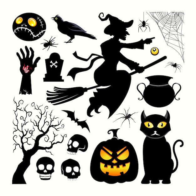 Happy halloween spooky cartoon illustration graphic design for the decoration of gift certificates banners and flyer