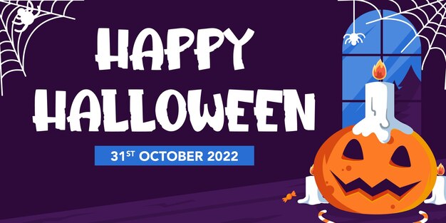 Vector happy halloween spooky pumpkin background