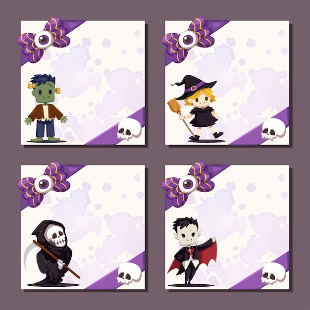 Happy halloween square banner