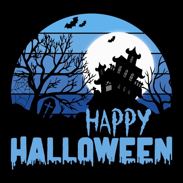 Happy Halloween t-shirt design and Halloween illustration vector