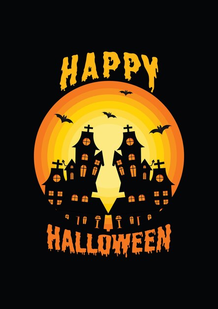 Happy Halloween t-shirt design illustration and vector