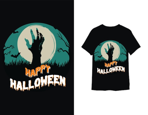 Vettore felice halloween t-shirt disegno vettoriale