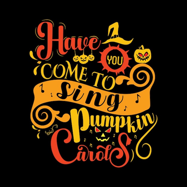 Happy Halloween t shirt design with Halloween elements or Hand drawn Halloween typography design