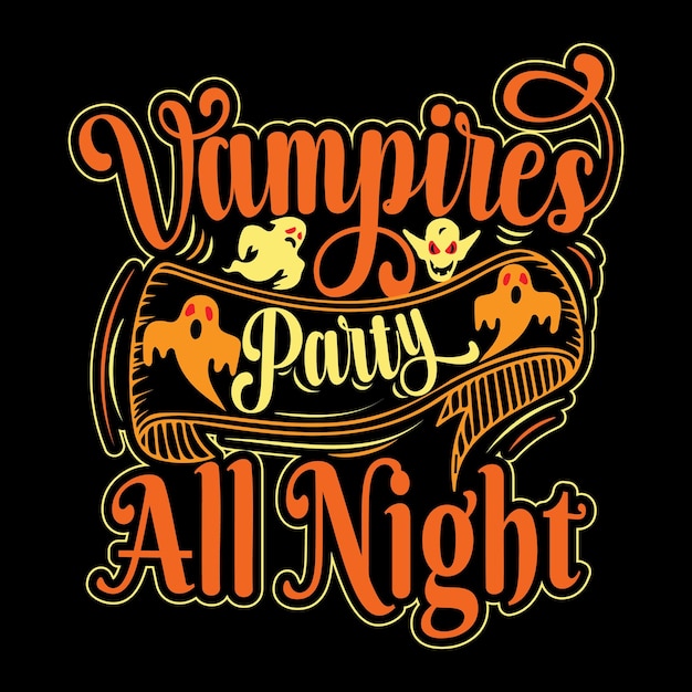 Design della maglietta di halloween felice con elementi di halloween o design tipografico di halloween disegnato a mano