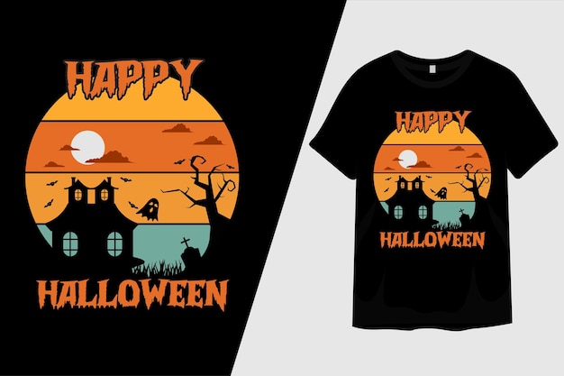 ハッピーハロウィンtシャツのデザイン