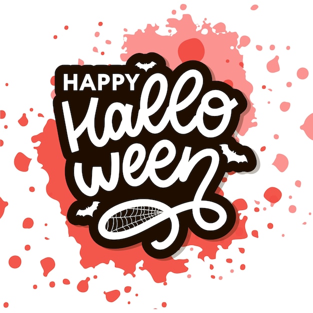 Happy halloween-tekst, belettering kalligrafie
