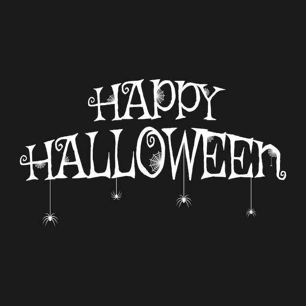 Happy Halloween-tekst voor wenskaart Vectorillustratie