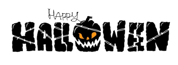 Happy Halloween-tekstbanner, Vector