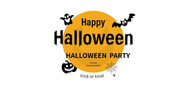 Happy Halloween-tekstbanner Vectorillustratie