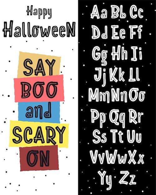 Happy Halloween-tekstbanner Zeg boe en eng aan