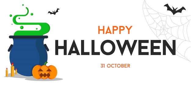 Happy halloween text background or banner graphic