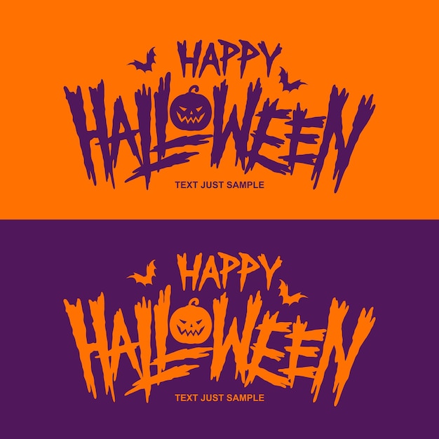 Happy Halloween Text Banner design vector