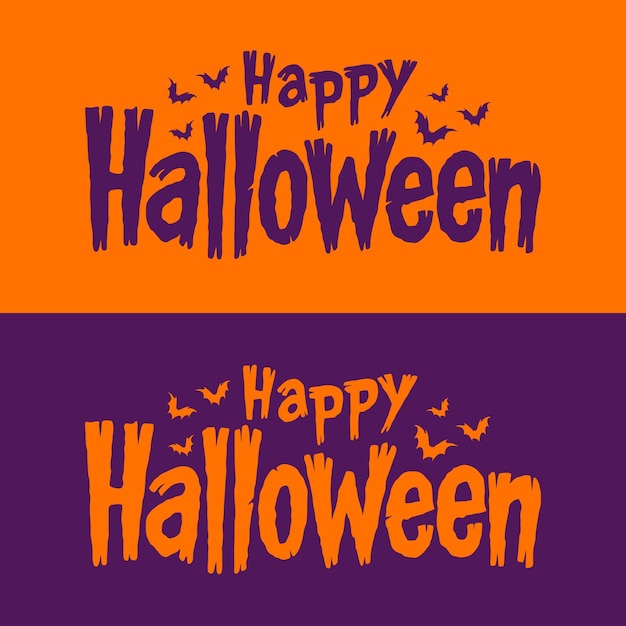 Happy Halloween Text Banner design vector