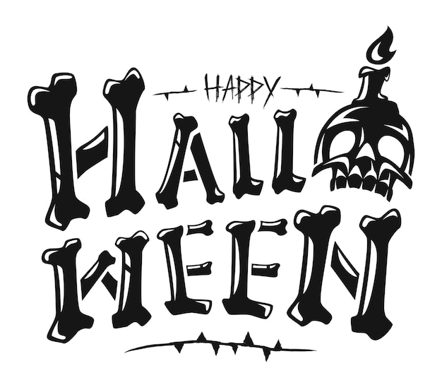 Vector happy halloween text banner design, vector