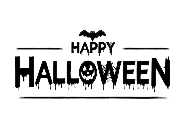 Vettore felice banner di testo di halloween