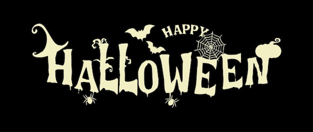 Happy halloween text happy halloween text design banner (grazie per il testo di halloween)