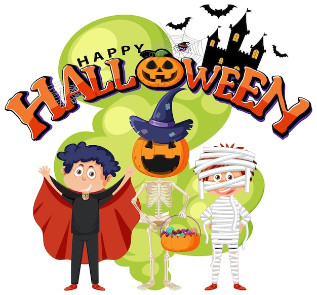 Logo del testo di halloween felice