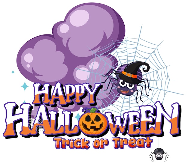 Happy halloween text logo