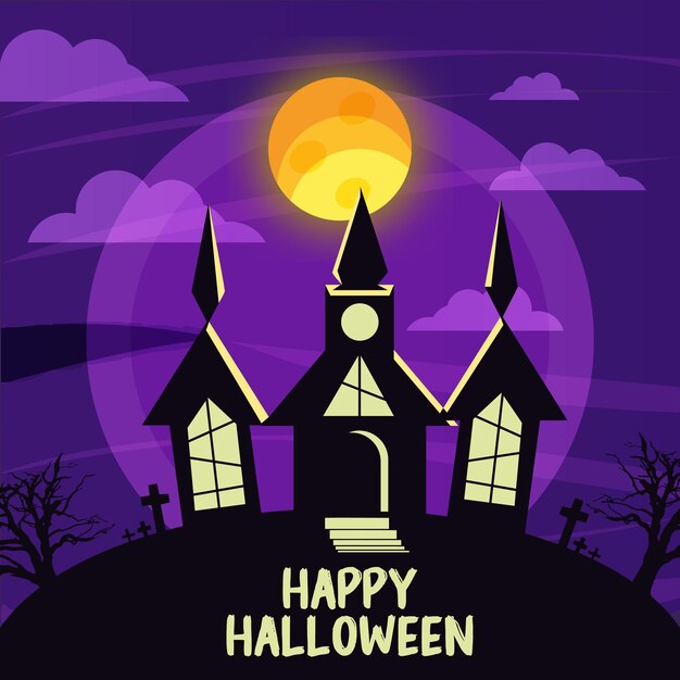 Happy Halloween three haunted houses