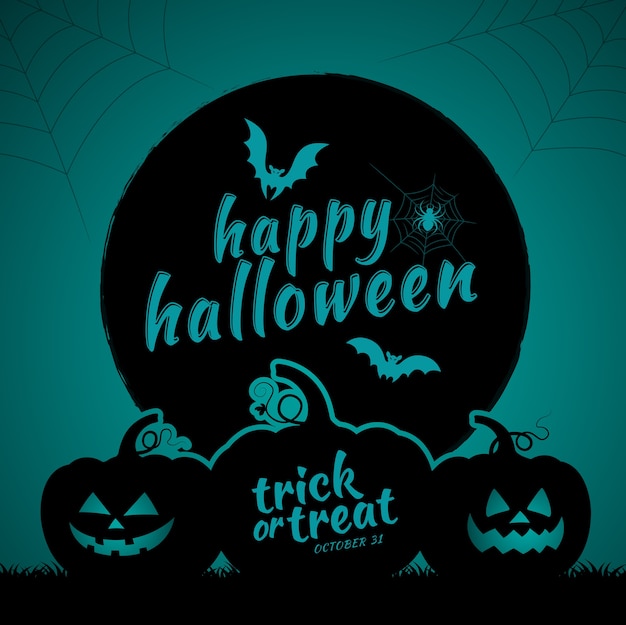 Happy halloween trick or treat pompoenen