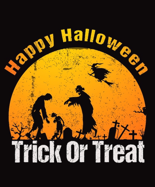 Happy Halloween Trick or Treat typografie T-shirt Design