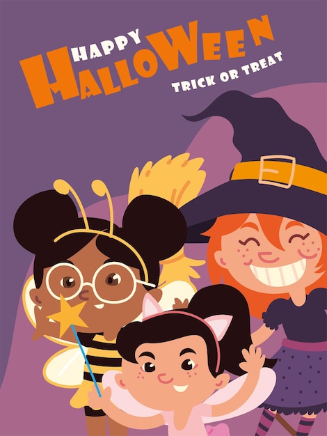 Vector happy halloween trick or treat