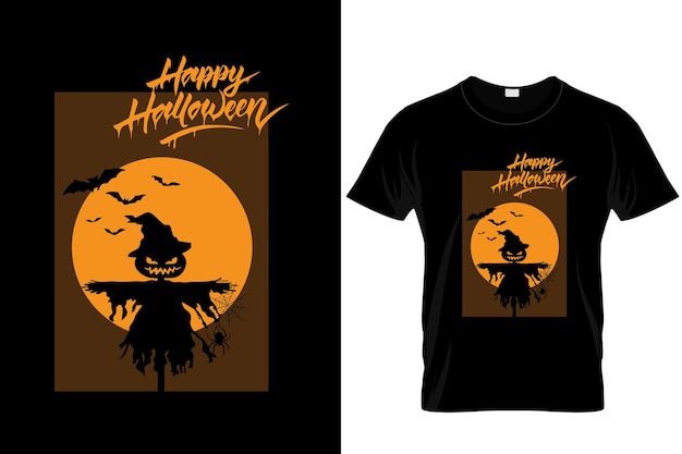 幸せなハロウィーンのTシャツのデザイン