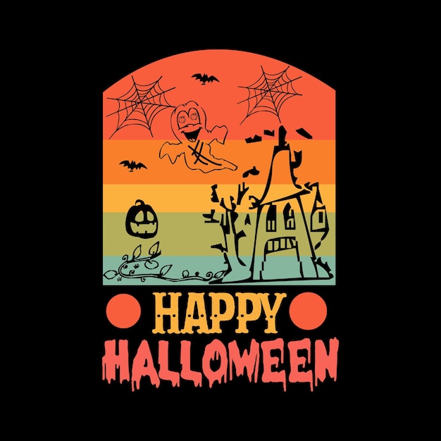 Vector happy halloween typografie belettering voor t-shirt