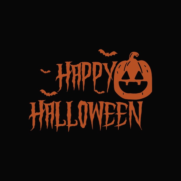 Happy halloween typographic design for t shirt