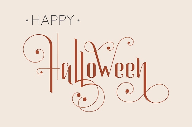 Happy halloween vector belettering. feestelijke kalligrafie voor een spandoek, poster, wenskaart, uitnodiging voor een feest. vector illustratie.