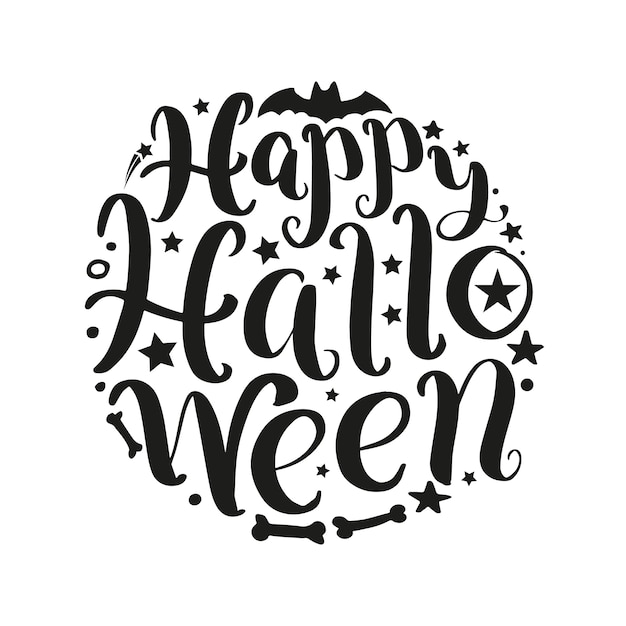 Happy halloween vector belettering