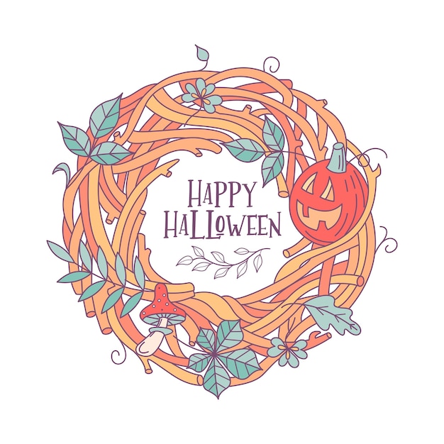 Happy halloween vector greeting card